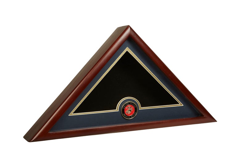 Allied Flag US Flag Display Case with Marine Corps Medallion Crafted from Premium Quality Materials - Made in USA - Image 2
